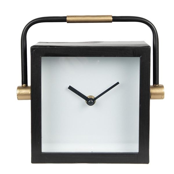 Orologio Da Tavolo Clayre & Eef 19 Cm Nero Bianco Ferro-image