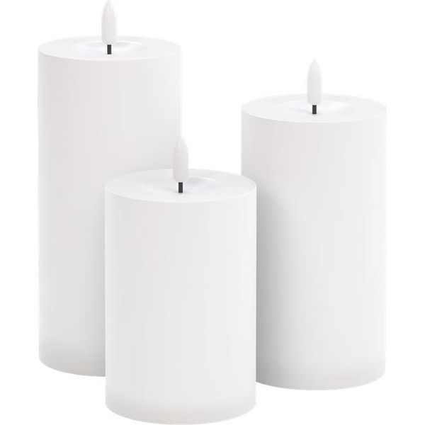 Goobay 64786 Set Di 3 Candele Led ''Outdoor'', Bianco - Illuminazione Led Con Telecomando, Per Uso Interno Ed Esterno (IP44), Bianco Caldo (3000 K), A Batteria-image