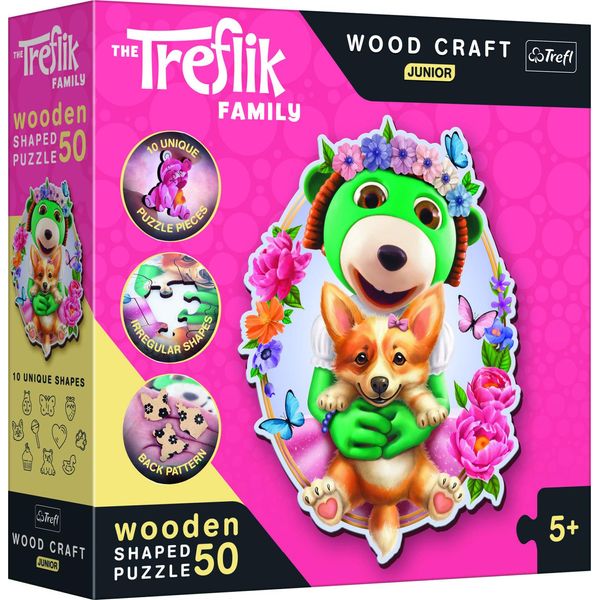 Trefl Puzzle 50 Pezzi In Legno Famiglia Treflik - WesołE Treflik 20206-image