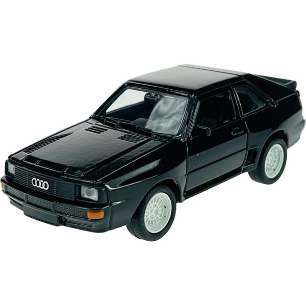 Welly Audi Sport Quattro Nero 1:34-1:39 Modello In Metallo Pressofuso Nuovo In Scatola 43802-image