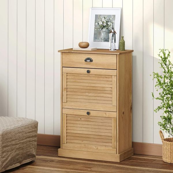 Bei Cloris Scarpiera Vigo 60X35X96 Cm Pino Massiccio - Portascarpe Nuovo7253024 1Pacco-image