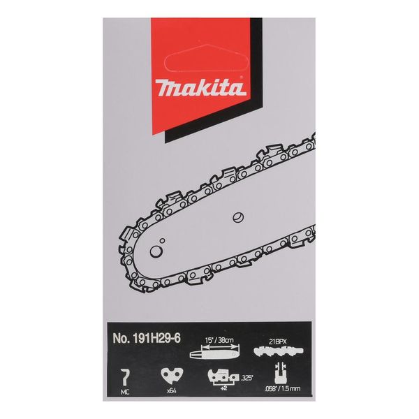 Catena Per Seghe Makita, -64, 3/8", 1,5 Mm, 15"" / 38 Cm, 21BPX 38 Cm - 3/8"" - 1,5 Mm - Mezzo Scalpello - 21 Maglie Motrici"-image