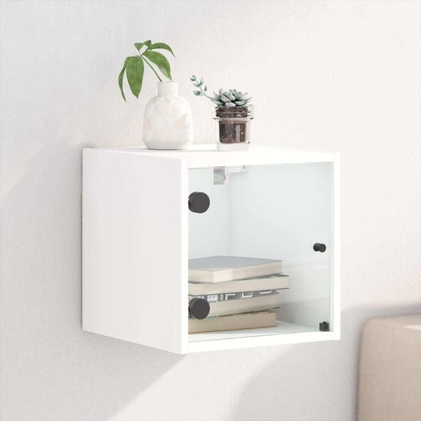 Stabli MöBel Comodino Con Anta In Vetro Bianco 35X37X35 Cm - Comodini E Armadi CC6518111 1Pacco-image