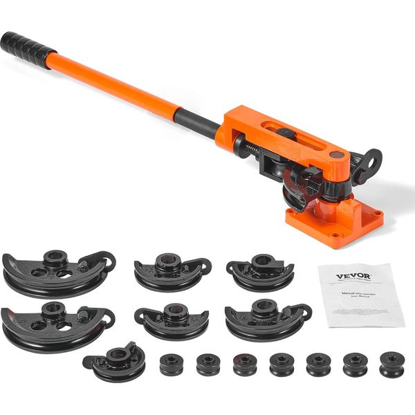 Curvatubi Vevor Ø10-25Mm (7 Matrici) Curvatubi Manuale 0-180° Curvatubi Manuale 50-113Mm Raggio Di Curvatura Curvatubi Tubi In Rame, Alluminio, Acciaio Inox Con Spessore Di Parete Da 0 A 2Mm-image