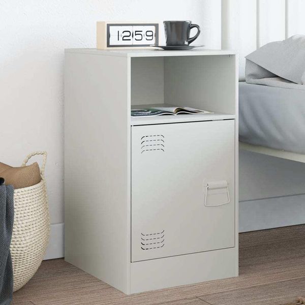 Comodino Durevole Bianco 34,5X39X62 Cm In Acciaio - Comodini E Armadi Octo9890103 1Pacco-image