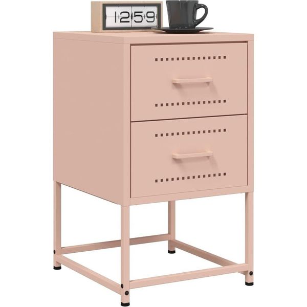 Maison Exclusive - Comodini 2 Pz. Rosa 36X39X60,5 Cm Acciaio-image