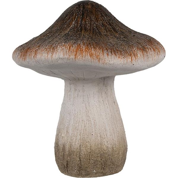 Clayre & Eef Decorazione Fungo Ø 11X12 Cm Ceramica Marrone Bianco-image