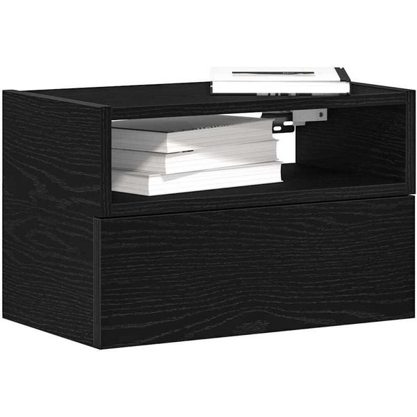 Maison Exclusive - Comodini Da Parete 2 Pz. Nero 45X26X28,5 Cm-image