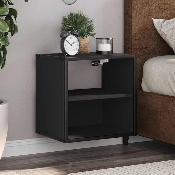 Maison Exclusive - Comodini Da Parete 2 Pezzi Nero 40X31X39,5 Cm-image