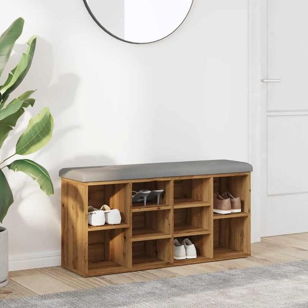 Panca Per Scarpe In Stile Elegante Artisan Oak 102X32X50 Cm Materiale A Base Di Legno - Panche Hommie1808210 1Pacco-image