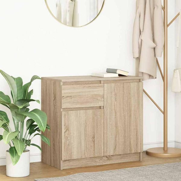 Stabli MöBel Vetrina Credenza Con Cassetto Rovere Sonoma 71X35X65 Cm Materiale A Base Di Legno - Cassettiere CC9350004 1Pacco-image