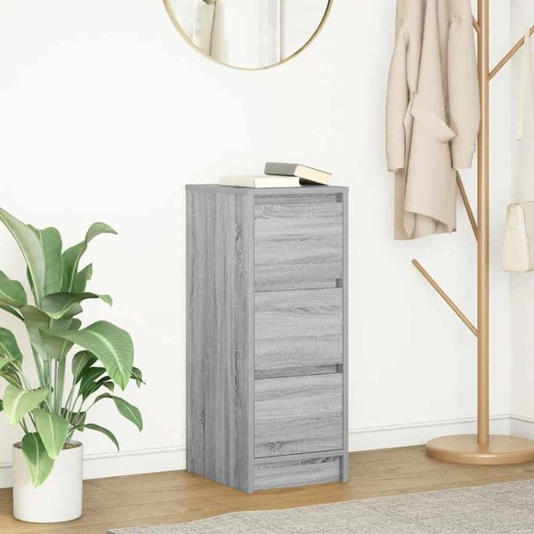 2025 Credenza Moderna Grigio Sonoma 29,5X34X76 Cm Materiale Legno - Cassettiere,Design 9430161 1Pacco-image