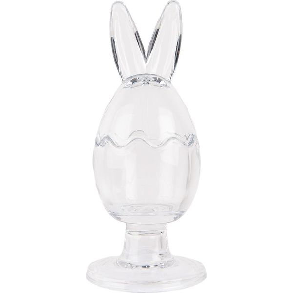 Clayre & Eef Vaso Di Vetro Uovo Ø 9X22 Cm Vetro Trasparente-image