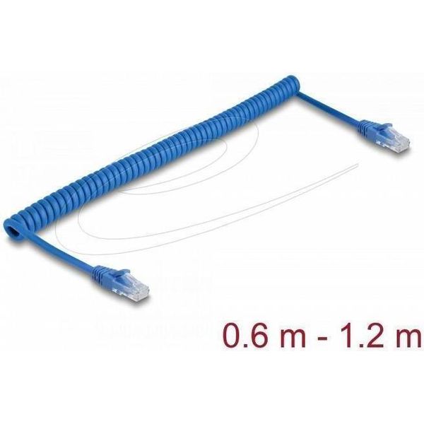 Delock 90197 Delock RJ45 Spiralkabel Stecker Zu Stecker Cat.6 Utp 0,6-1,2-image