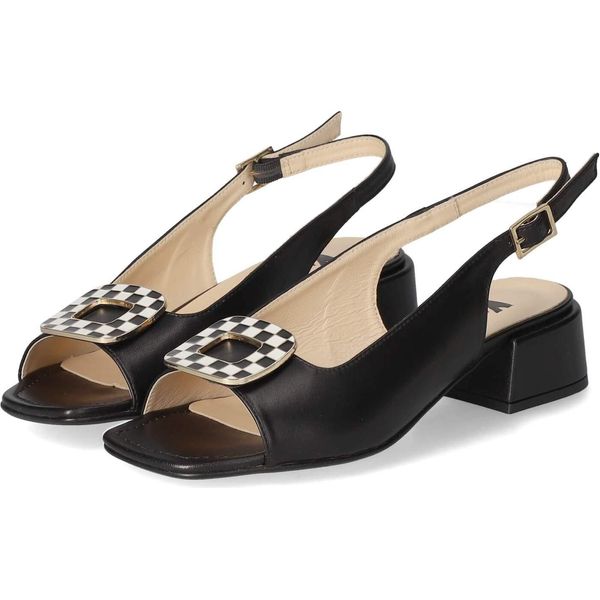 Kaerlek Sandali Da Donna In Pelle Liscia Nera Misura: 41-image