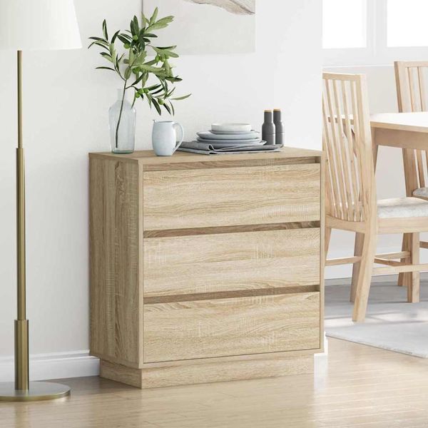 Vidaxl Comodino Rovere Sonoma 71 X 34,5 X 75 Cm Materiale A Base Di Legno-image