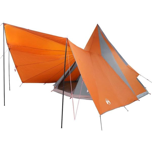 Vidaxl Tenda Familiare Con Tetto Grigio E Arancione 510 X 690 X 330 Cm-image