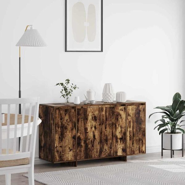 Maison Exclusive - Credenza Rovere Fumé 135 X 41 X 75 Cm Legno Multistrato-image