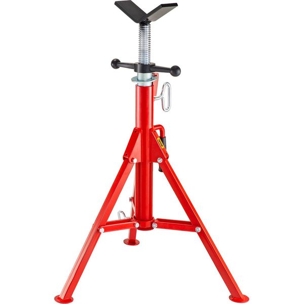 Supporto Per Tubi Con Testa A V Altezza Regolabile Da 28 A 52 Pollici Supporto Per Tubi Portatile Pieghevole Con Martinetti A V-image