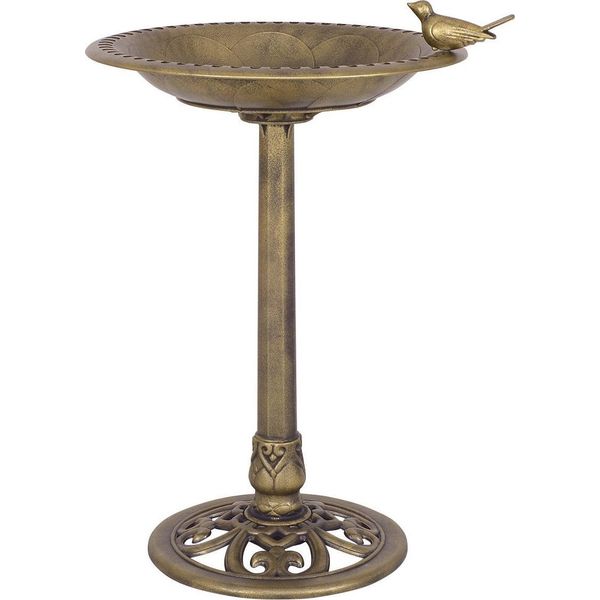 Stazione Di Alimentazione Per Uccelli, Mangiatoia Per Uccelli, Stazione Di Alimentazione, Supporto Per Mangiatoia Per Uccelli, 50 X 76 Cm, Bronzo-image