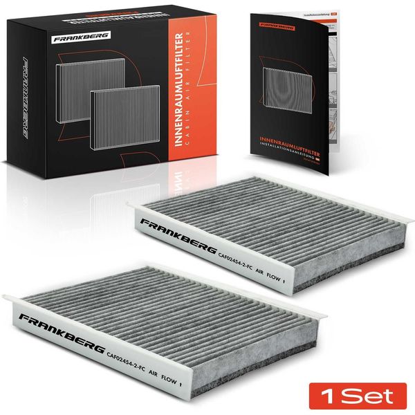 Frankberg 2X Filtro Aria Cabina Carbone Attivo Per Honda Civic Viii Hatchback Fk Fn 2005-2012-image