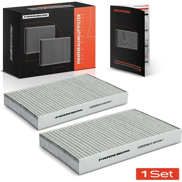 Frankberg 2X Filtro Aria Cabina A Carboni Attivi Per CitroëN C2-C4 Peugeot 307 308 408-image