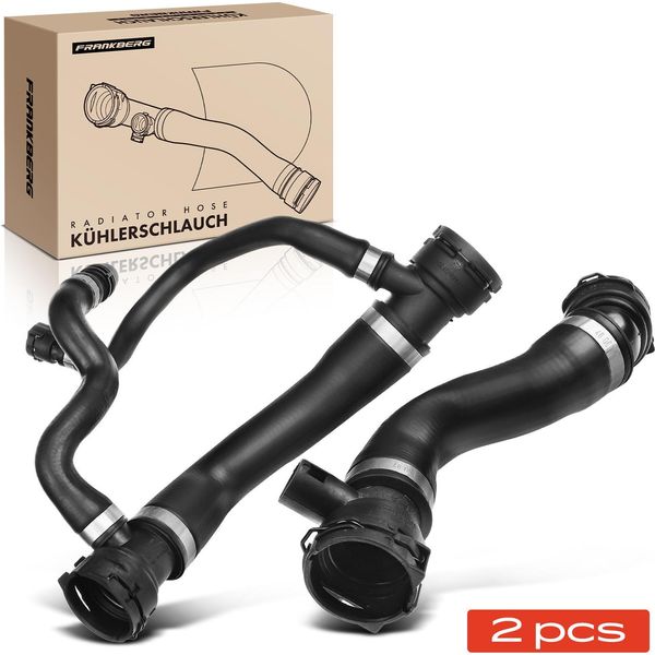 Frankberg 2X Tubo Radiatore Tubo Refrigerante Per Bmw E60 E61 E63 E64 E65 E66 E67 2.5L 3.0L-image