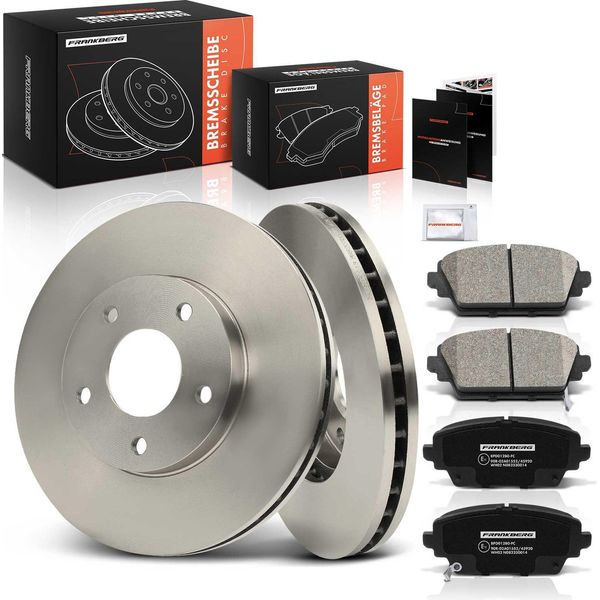 Frankberg 2X Dischi Freno 4X Pastiglie Freno Asse Anteriore Per Nissan Almera Tino V10 Primera P12 Primera Kombi WP12-image