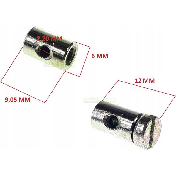 12 X 6 Mm Universale, Nipplo Rotondo Per Cavo Bowden Con Foro Da 2,2 Mm-image