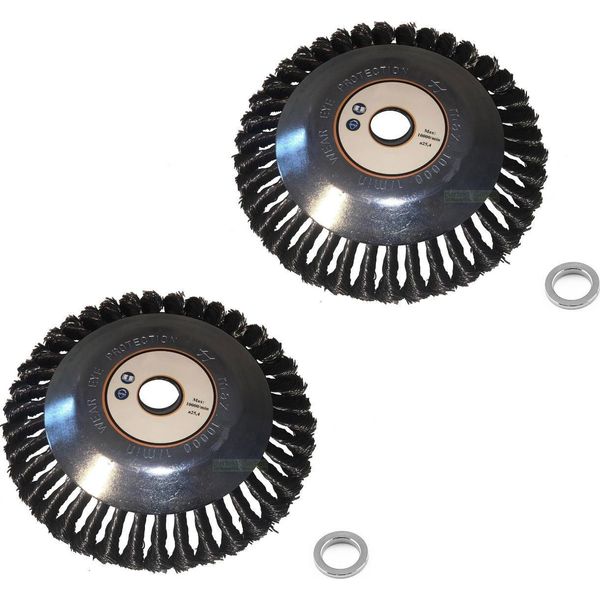 2 X 200 Mm X 25,4 Mm Spazzola Professionale Per Erbacce Spazzola Per Erbacce - 36 Denti-image