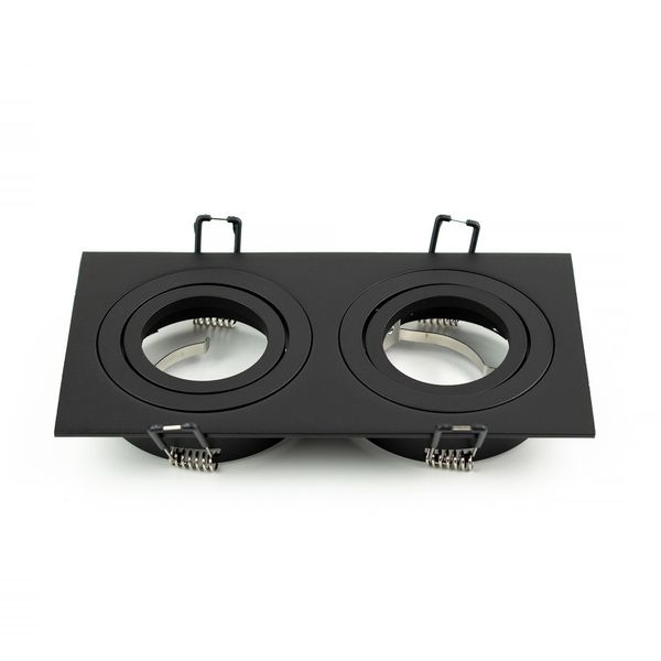 Faretto Da Incasso A Soffitto Ceri 2 Sq Black IP20 Quadrato Nero Doppio EDO777475 Edo-image