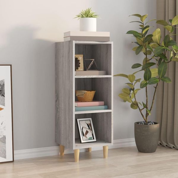 Vidaxl Credenza Grigio Sonoma 34,5X32,5X90 Cm Materiale A Base Di Legno-image