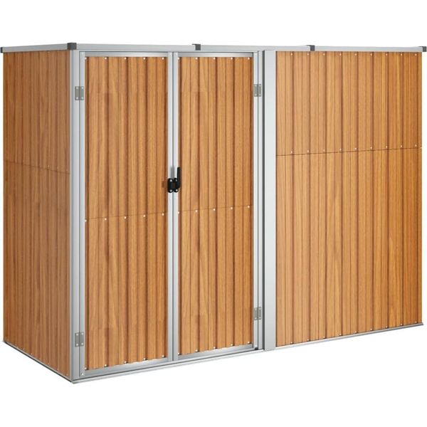 Vidaxl Casetta Da Giardino Marrone 225X89X161 Cm Acciaio Zincato-image