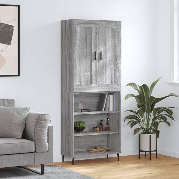 Vetrina Di Design Grigio Sonoma 69,5X34X180 Cm In Legno - Cassettiere 2025 Nuovo7117671 2Parti-image