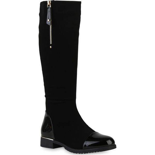 Van Hill Stivali Classici Leggermente Foderati Da Donna Scarpe Con Suola Profilata 840545, Colore: Nero, Taglia: 37-image