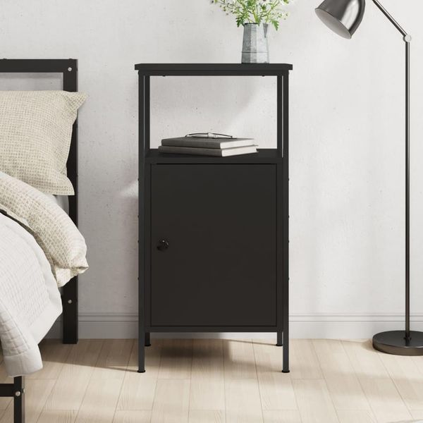 Maison Exclusive - Comodino Nero 41X31X80 Cm Materiale Ligneo-image