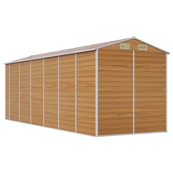 Vidaxl Casetta Da Giardino Marrone Chiaro 191X555X198 Cm Acciaio Zincato-image
