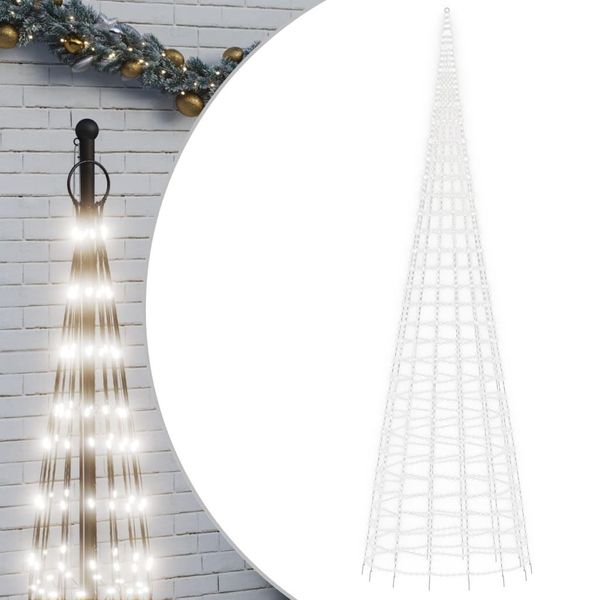 Vidaxl Albero Di Natale A Led Per Pennone 3000 Led Bianco Freddo 800 Cm-image