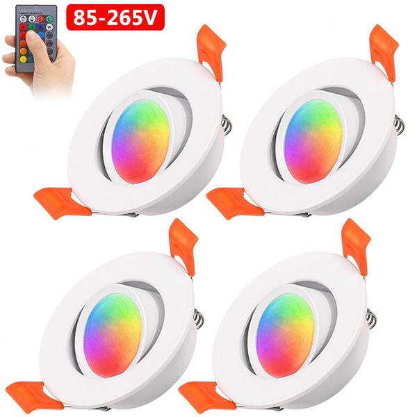4Pc 3W Led Faretto Da Incasso 230V Led Spot Soffitto Luce Piatta Spot Soffitto Rgb Dimmerabile Faretti Bagno Soffitto Luci Da Incasso Soffitto Faretti Led-image