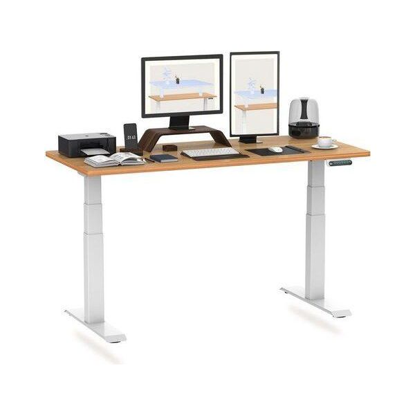 Scrivania Flexispot Regolabile In Altezza 180X80Cm 2 Motori, Portata 160 Kg, Protezione Anticollisione, Piano D'appoggio Monoblocco Da 25 Mm, 4 Posizioni Di Memoria Acero-image