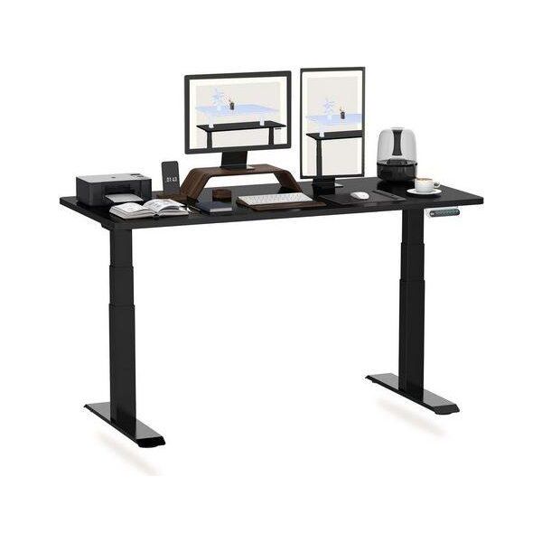 Flexispot Scrivania Regolabile In Altezza 180X80Cm 2 Motori, Portata 160 Kg, Protezione Anticollisione, Piano D'appoggio Monoblocco Da 25 Mm, 4 Posizioni Di Memoria Nero-image