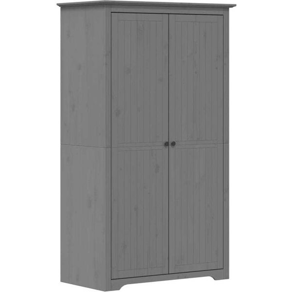 Vidaxl Armadio Bodo Grigio 99X53,5X173 Cm In Legno Di Pino Massiccio-image