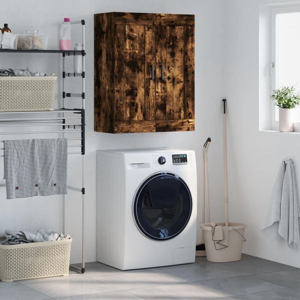 Vidaxl Armadio A Muro In Rovere Fumé 69,5X34X90 Cm Materiale A Base Di Legno-image