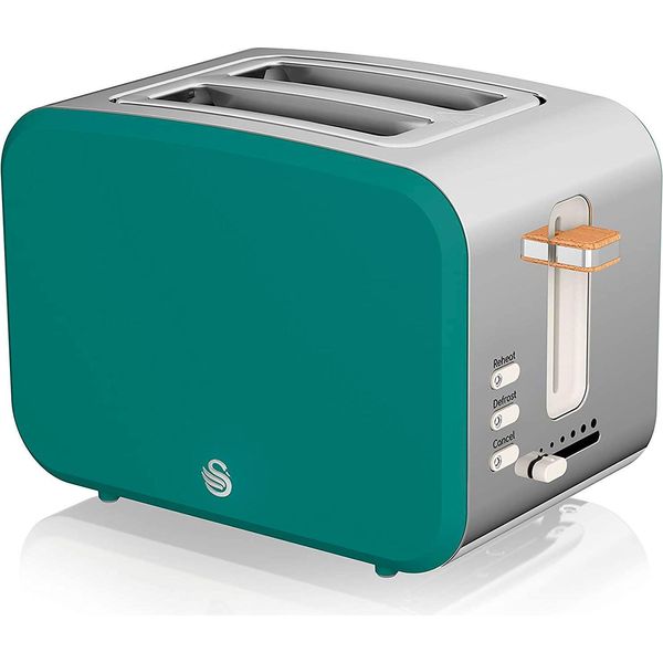 Swan ST14610GRENEU Tostapane A Fessura Larga 2 Fette 3 Funzioni Design Verde Nordico-image