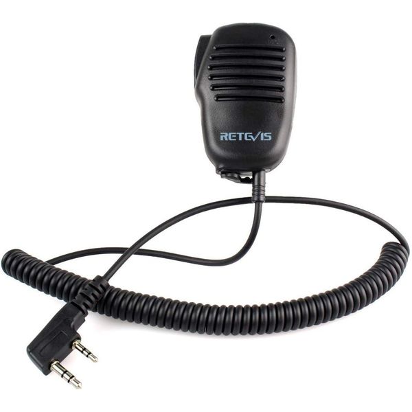 Retevis Microfono Altoparlante Radio, 2 Pin Compatibile Con Walkie Talkie RT24 RT27 RT22 RT622 RT21 RT81 RT46 RT617 RT618 RT619 RT666 RT668 (1 Pezzo)-image
