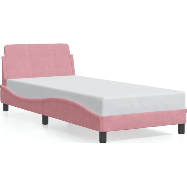 Vidaxl Struttura Letto Con Testiera "Dover"" Rosa 90X190 Cm In Velluto"-image