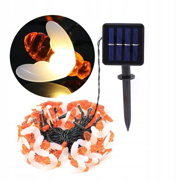 Luci Solari Da Giardino Componente 5 Metri 20 Led Api Fredde-image