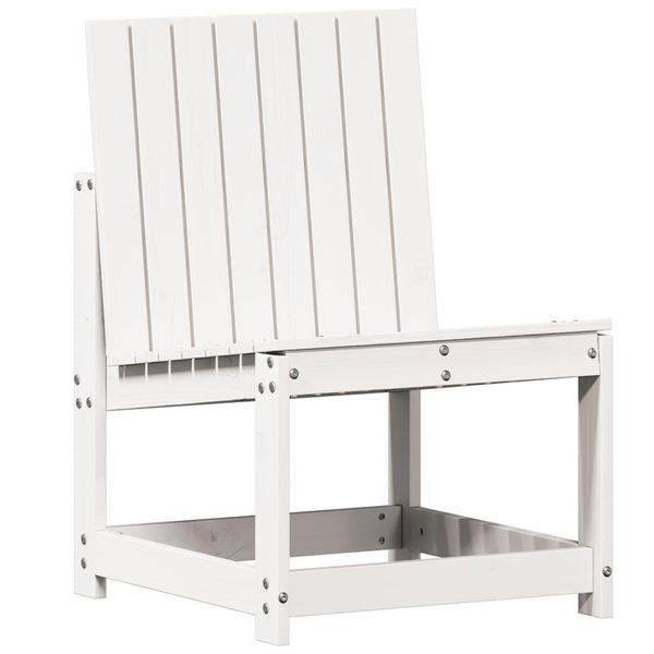 Sedia Da Giardino Bianca 50,5X55X77 Cm In Legno Di Pino Massiccio-image