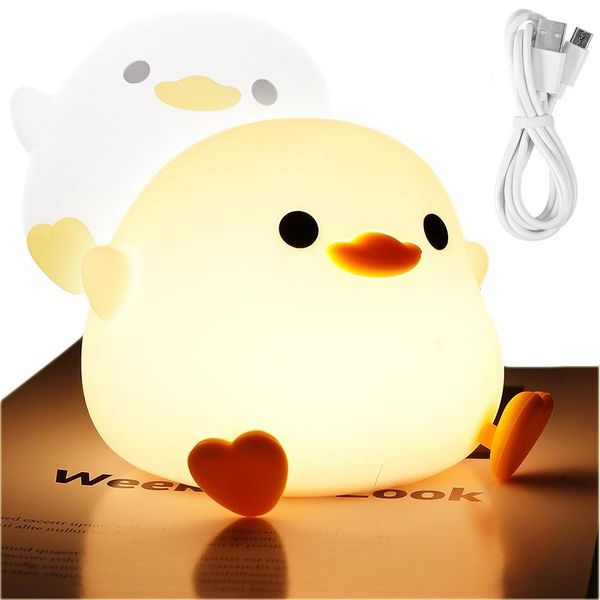 Luce Notturna A Led Per Bambini, Luce Di Allattamento Dimmerabile Usb Ricaricabile, Lampada Da Comodino Per Anatre Con Timer Da 20 Minuti, Lampada Per Bambini Per La Camera Da Letto Del Nido Deco-image