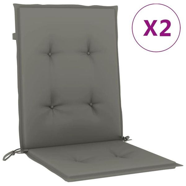 Vidaxl Cuscini Per Schienale Basso 2 Pz. Tessuto Grigio Scuro 100X50X4 Cm-image
